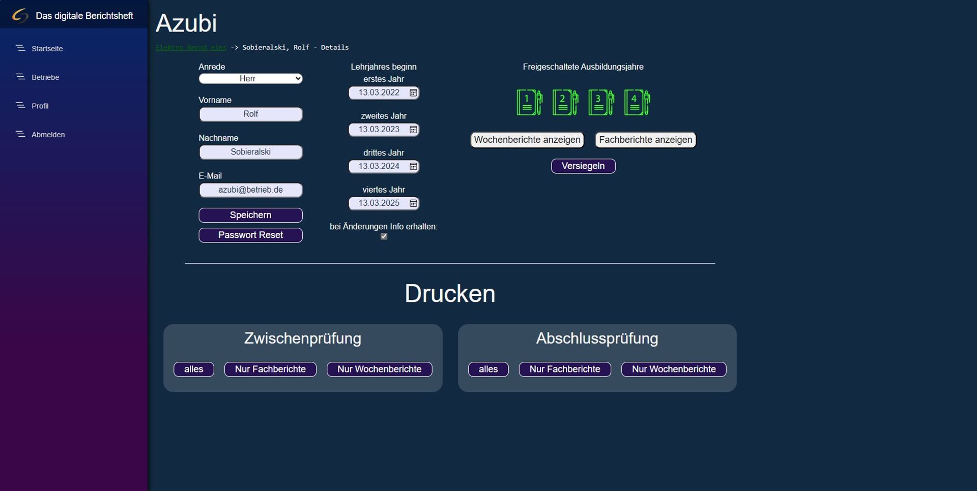 berichtsheft ansicht